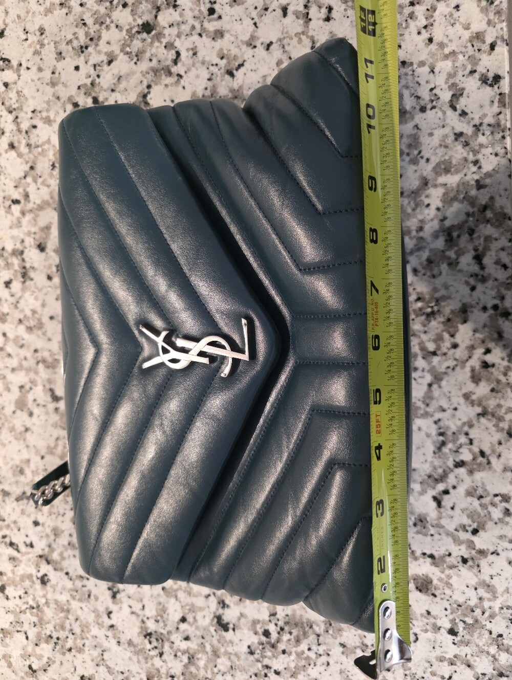 Saint Laurent Chevron Quilted Shoulder Bag - Teal - Picture 16 of 16